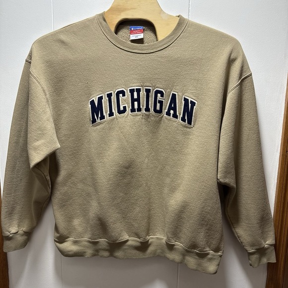 Champion Other - Vintage‎ Champion Michigan Football Crewneck Sweatshirt Beige Embroidered 2XL